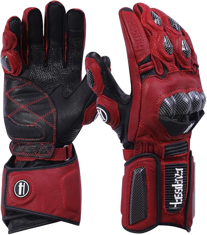 Harssidanzar Leather Motorcycle Gloves - Image 4