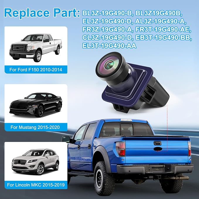 F150 Backup Camera Rear View Parking Assist Camera 170° HD Night Vision - Image 2