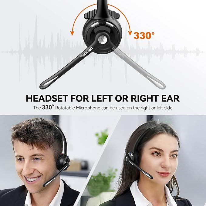 TECKNET Bluetooth Headphones Over Ear, 65 Hours Playtime and 3 EQ Modes - Image 3