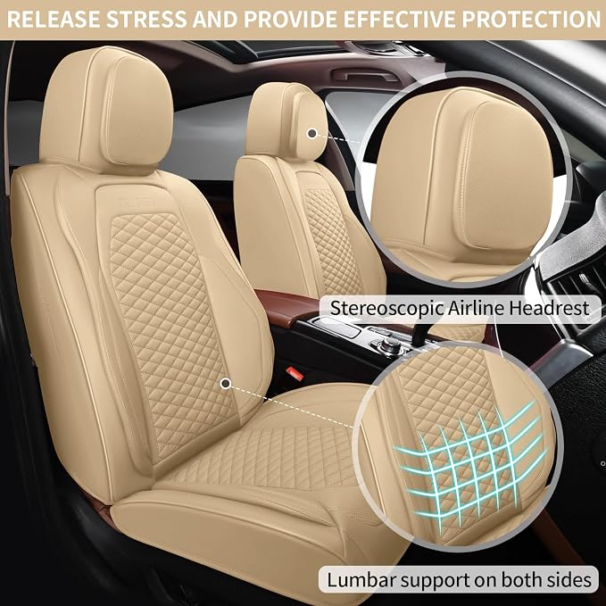Car Seat Covers Full Set Leather Seat Covers Automotive Seat Covers Universal - Image 2