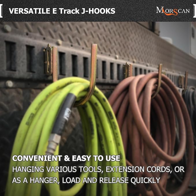 10 Pack 4" E Track J Hooks Heavy Duty Galvanized Steel E-Track Tie Down - Image 2