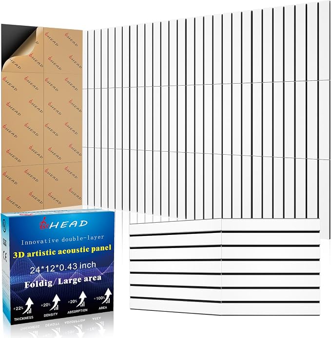 8 Pack 2-Layer Fold Soundproof Wall Panels, 0.9lb/ft³ High Density, 3D Acoustic by Staytunedforournewproduct