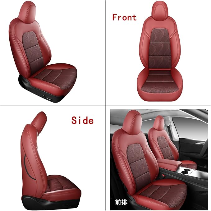 Tesla Model Y Seat Cover Full Set, Faux Leather Tesla Car Seat Cover, Perfect - Image 5