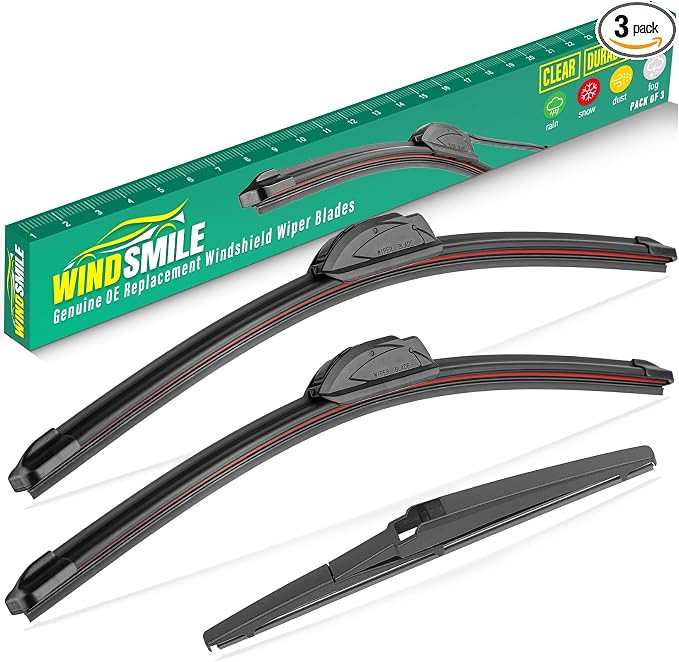 24" 19" 12" Windshield Wiper Blades Replacement by WINDSMILE