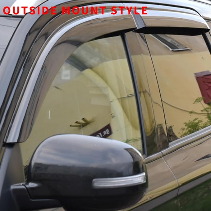 4PCS Rain Guards Fit for 2013-2018 Toyota RAV4 LE XLE SE, Tape-on Outside Mount - Image 2
