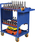 Blue Classic 50 Taper CNC Tool Holder Transfer Cart, 25 Capacity CAT/BT50 by LYREIGNCNCME