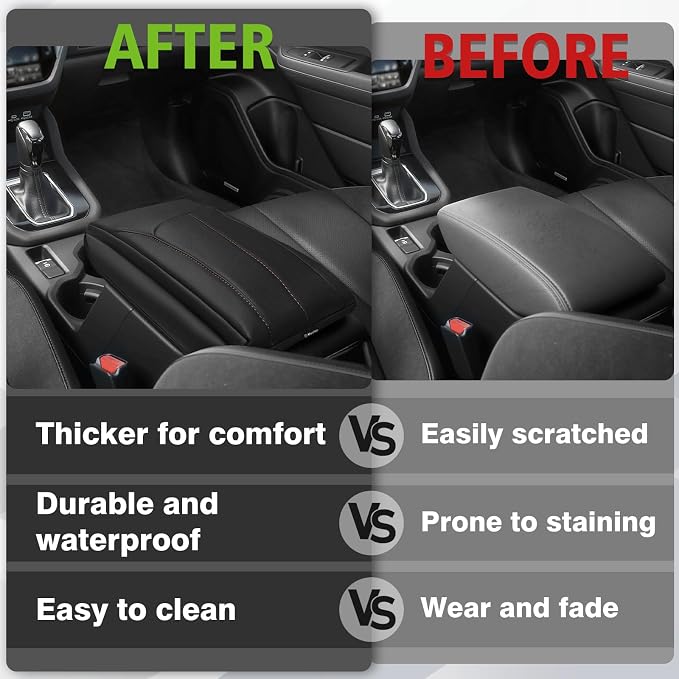 Muslogy Center Console Cover 1-Inch Extra Thick Armrest Pad Compatible - Image 6