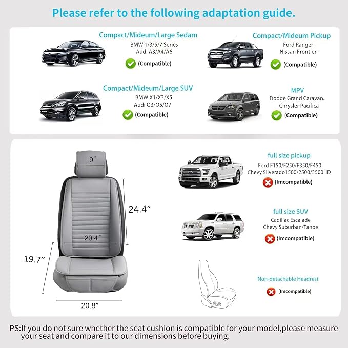 2pc Car Seat Covers, Luxury Car Protectors, Universal Anti-Slip Driver Seat - Image 6