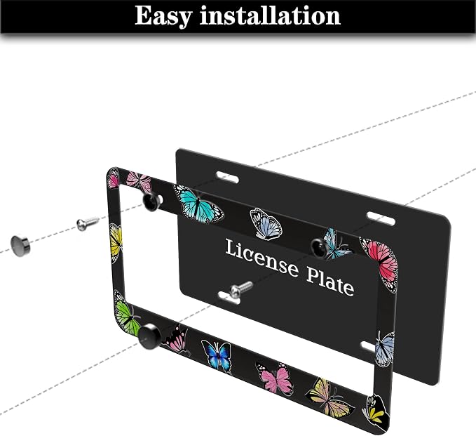 License Plate Frames for Women Multicolor License Plate Frame Holder for Men - Image 7