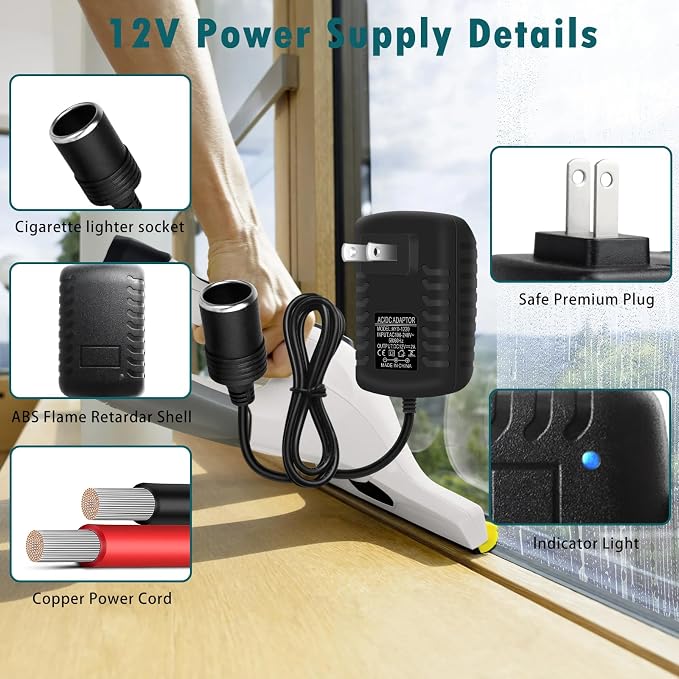 inShareplus 12V 2A 24W AC to DC Converter, 12 Volt Car Cigarette Lighter - Image 4
