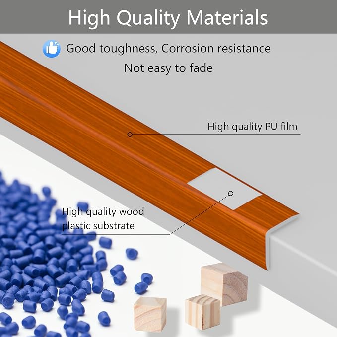 6 Pcs 49" Wall Corner Protector Trim, Walnut Wood Grain Edge Strip - Image 3