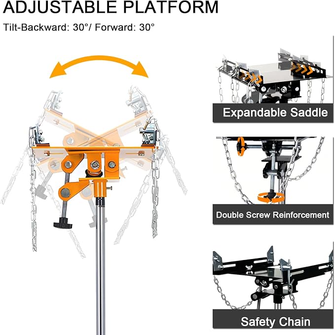 Transmission Jack 1660 lbs/ 0.75 Ton Capacity Hydraulic Telescopic Transmission - Image 5