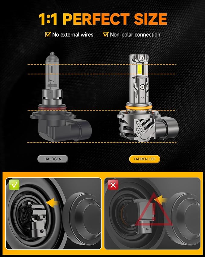 FAHREN Upgraded 9005 Light bulbs, 40000LM HB3 Fog Light Bulbs, 6500K Cool White - Image 2
