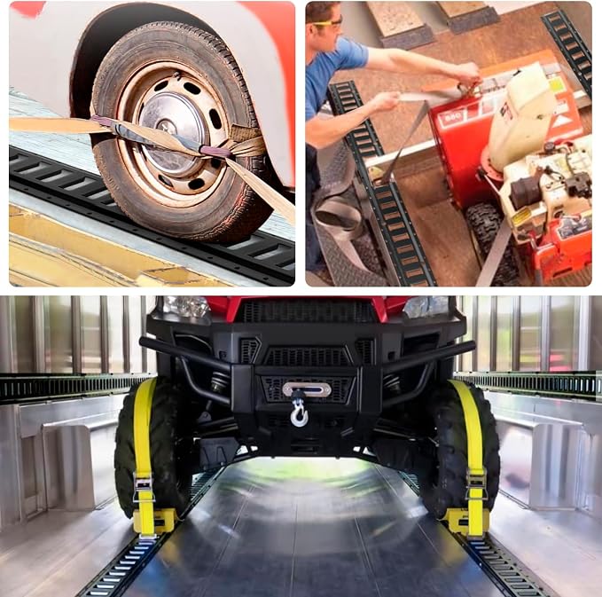 E Track 4'（4 Pack） with Powder-Coated Steel Trailer Tie Down - Image 6