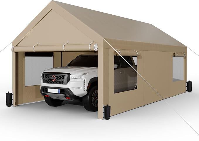Shintenchi Carport 10' x 20' Heavy Duty Portable Garage, Car Port Canopy by Shintenchi