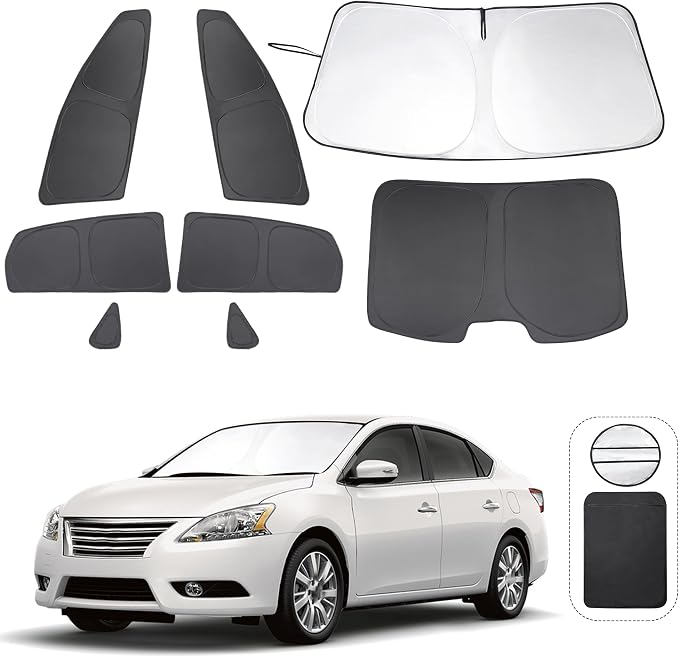 TINGLU Window Shades for Nissan Sentra 2014 2015 2016 2017 2018 2019 by TINGLU