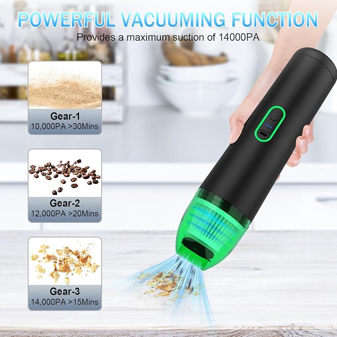 AVCNUJ Handheld Vacuum Cordless, 14000PA Strong Suction - Image 2