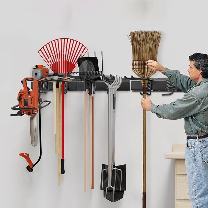 Heavy Duty Garage Organizer Tool Organizer Wall Mount, Iron Metal Hooks Set 6 - Image 2