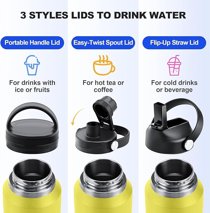 SENDESTAR 40oz Water Bottle Wide Mouth Stainless Steel Vacuum Insulated Double - Image 4