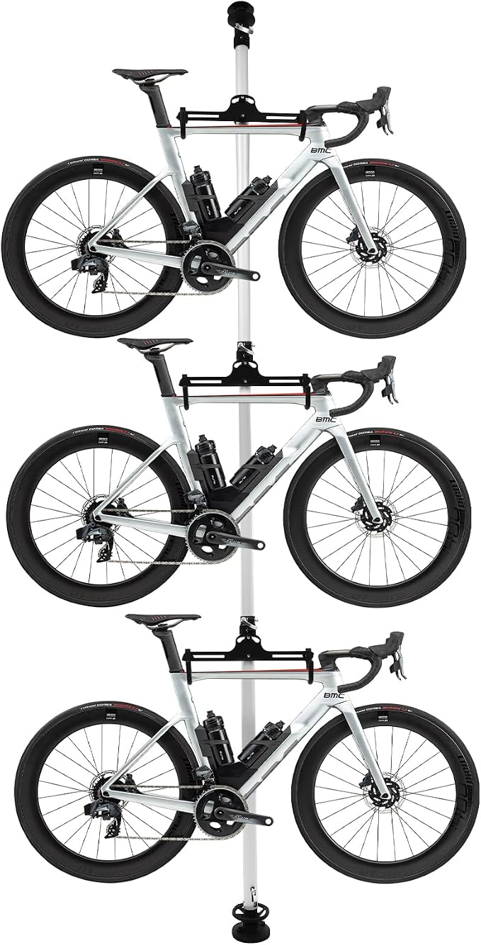 Floor to Ceiling 3 Bike Vertical Freestanding Hanger Parking Rack, Bicycle by Unknown