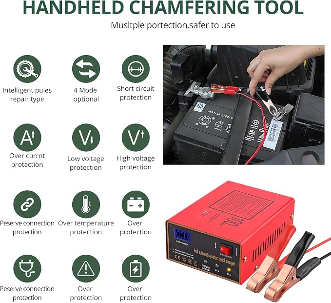 12/24V Battery Charger 10A/7.5A Smart Adjustable Car Battery Charger - Image 6