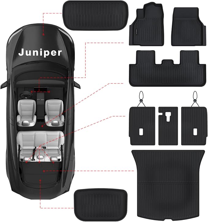 Floor Mats for Tesla Model Y Juniper 2025 2026 | All-Weather TPE Liners 7-Piece - Image 2