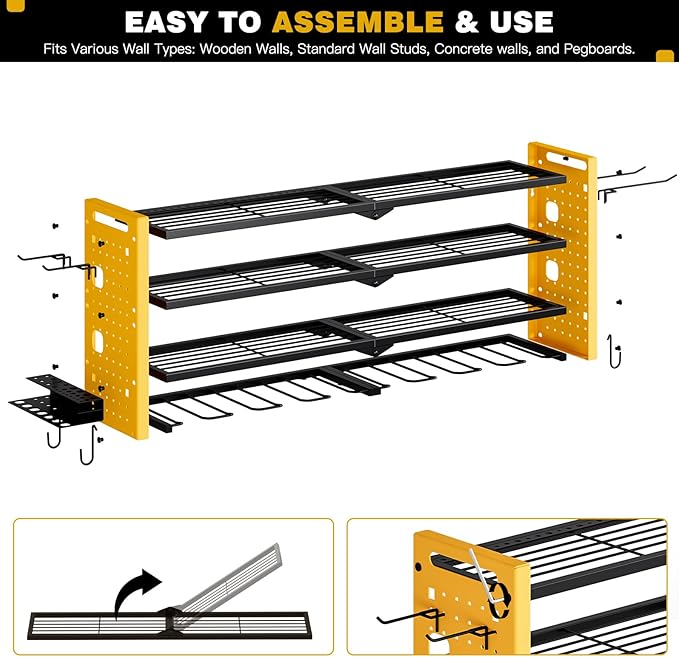 Power Tool Organizer Wall Mount, Cordless Drill Organizer, 4 Layers Large - Image 7