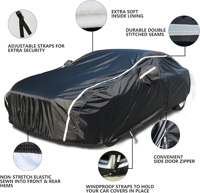 Tecoom Car Cover Waterproof All Weather, Car Covers - Image 2