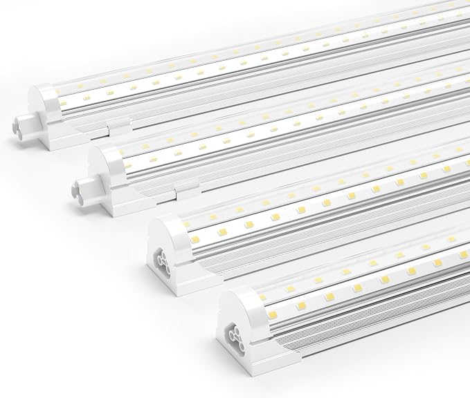 Ensenior 4 Pack 8 FT Led Shop Lights, 6000K Clear White, 10000LM Super Bright by Ensenior