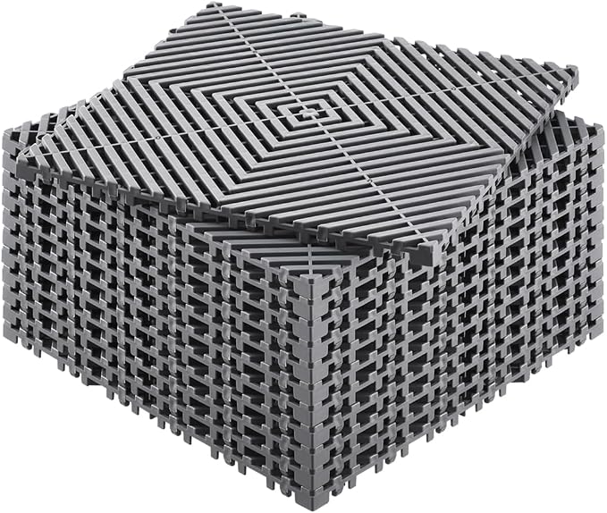 VEVOR Interlocking Drainage Mat, 12” x 12” Modular Interlocking Cushion by VEVOR
