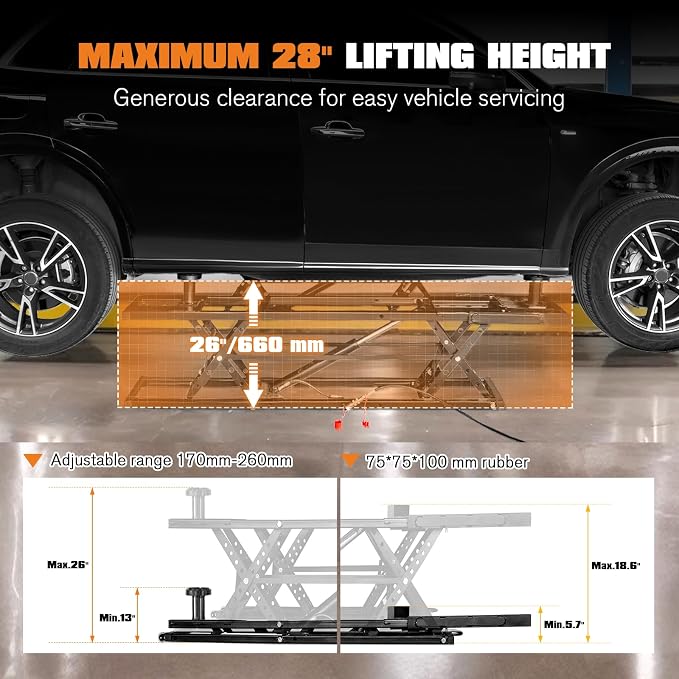 Albott 7000 LBS Portable Car Lift, Heavy Duty Quick Jack - Image 4