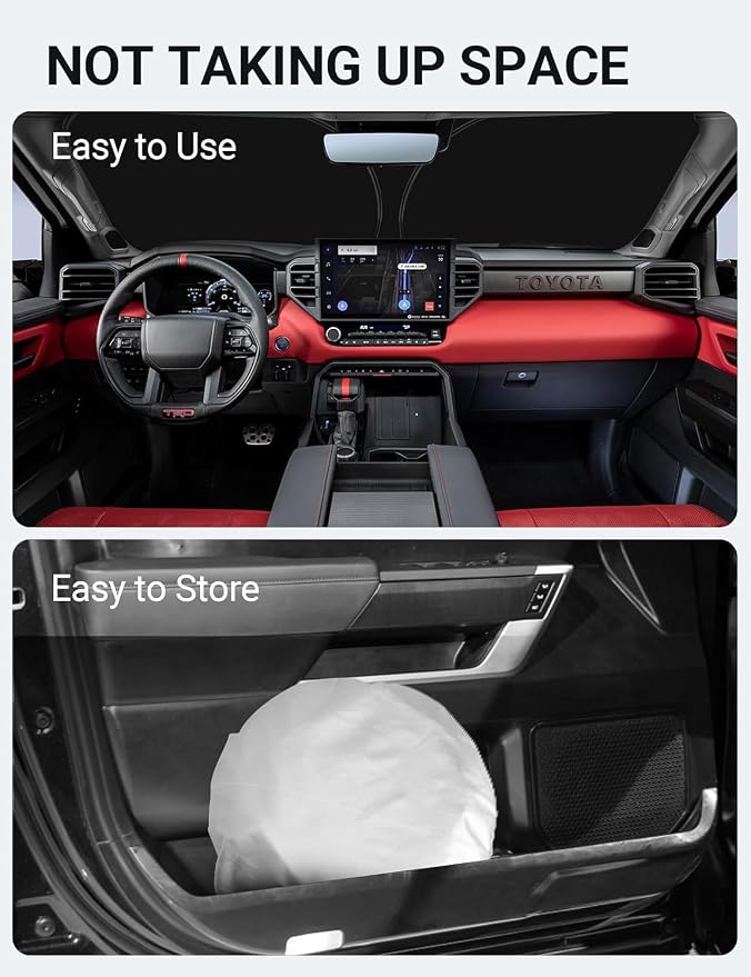 Proadsy for Tundra 2007-2021 Windshield Sun Shade 4-Layer Foldable Front - Image 9