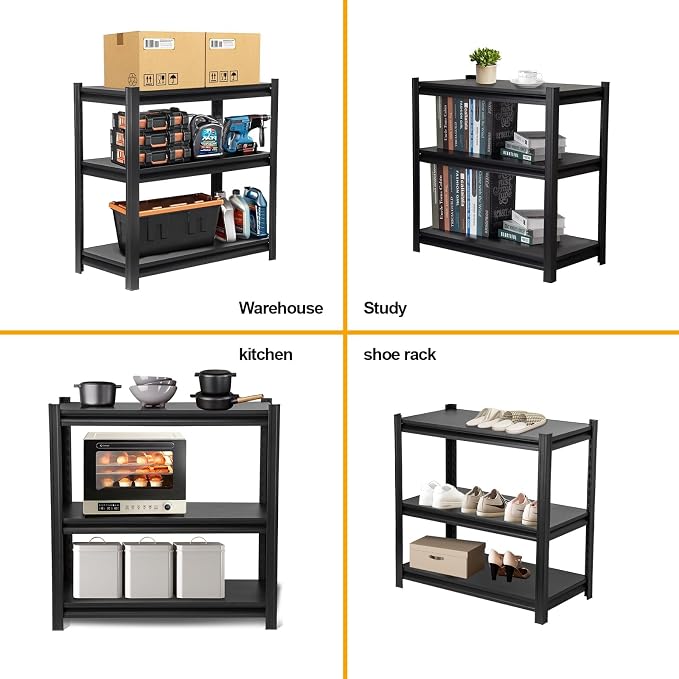 Metal Garage Shelving Unit, Heavy Duty 3-Tier 1050 LBS Loads Adjustable Storage - Image 7