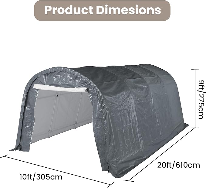 SUNBURY Carport, 10x20 FT Heavy Duty Canopy, Portable Garage - Image 2
