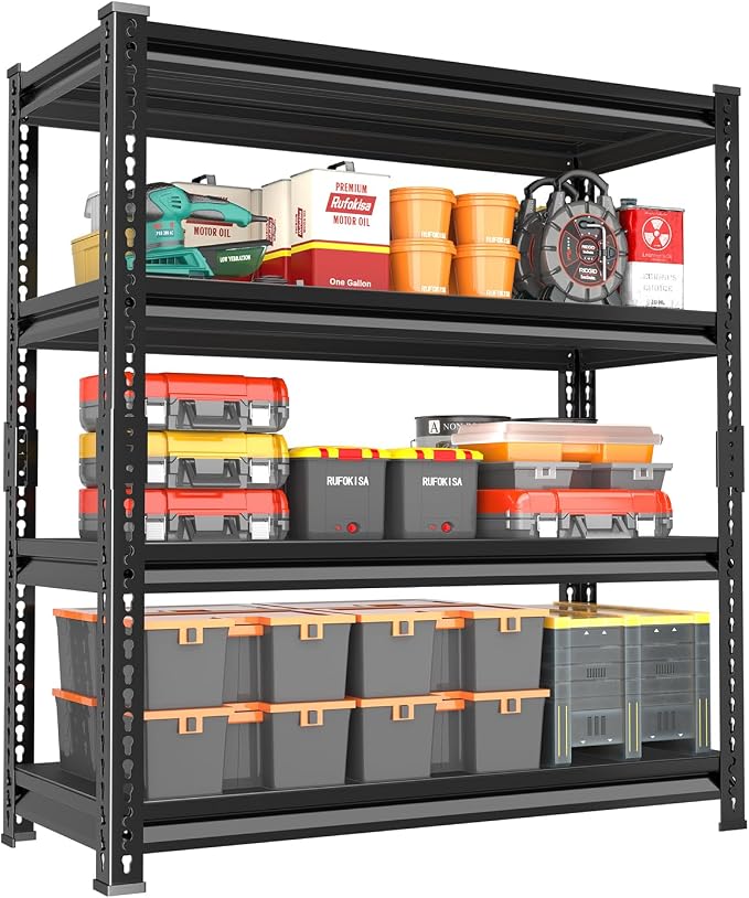 48" W Garage Shelving Heavy Duty，2000LBS Loads Adjustable Garage Storage Shelves by Rufokisa