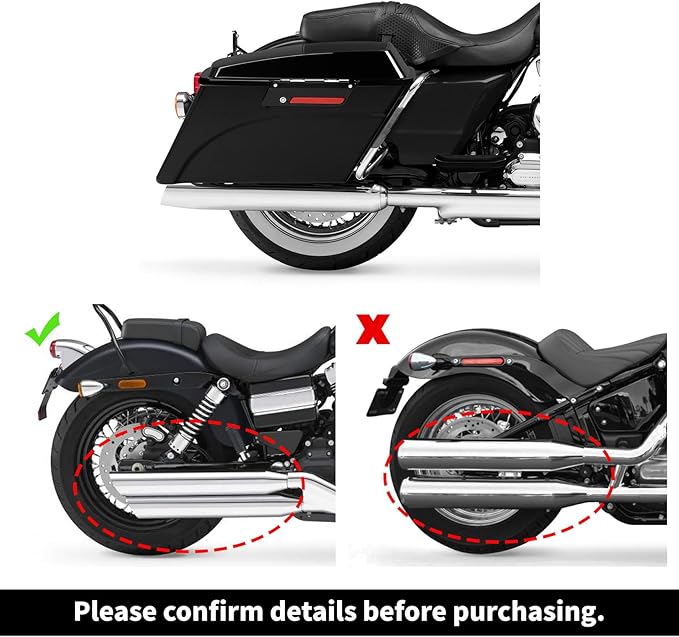 XFMT Glossy Black Hard Saddlebags W/ 6x9 Speaker Lids Black Latches - Image 6