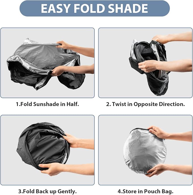 Windshield Sun Shade with Storage Pouch - Image 4