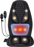 Back Massage Chair Pad with 3D Lumbar Support, Electric Back Massager by COMRELAX