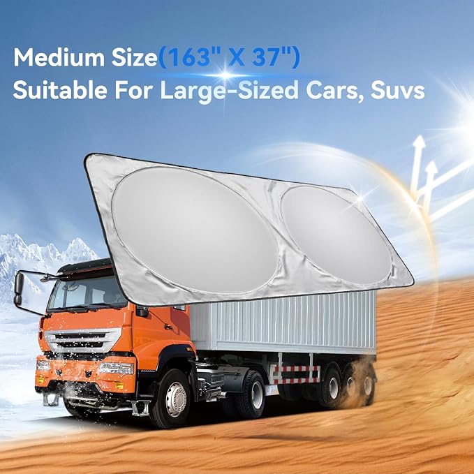 ARANA Semi Truck Sun Shade for Windshield丨240T Thicken Sunshade for Semi-Truck - Image 4