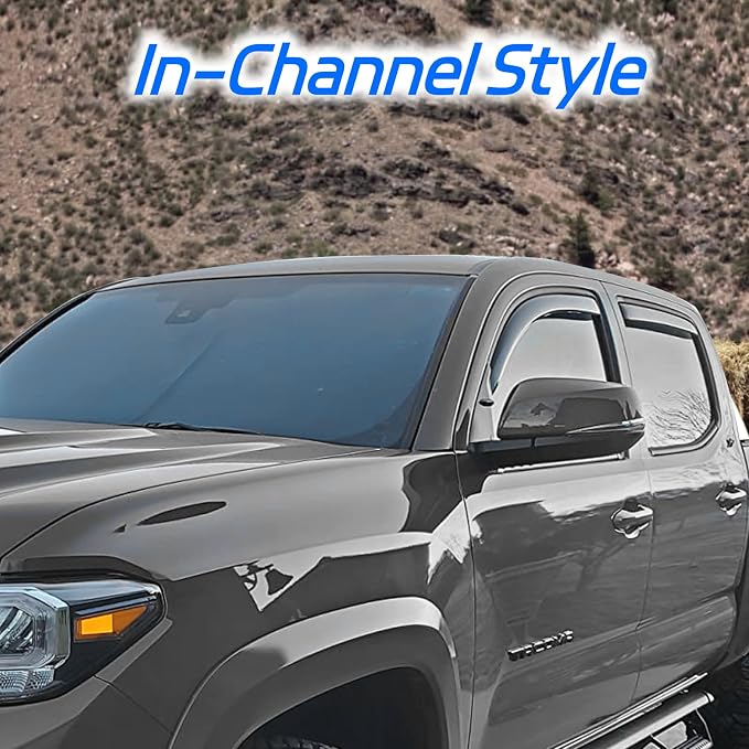 in Channel Rain Guards Fit for 2009-2014 Ford F-150 Crew Cab Full-Size Doors - Image 4