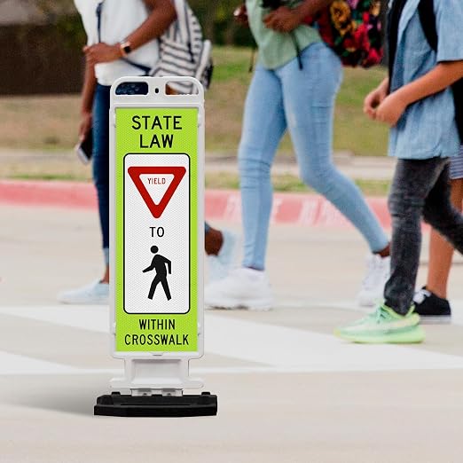 State Law Yield For Pedestrian Within Crosswalk R1-6a MUTCD Sign, Double Sided - Image 2