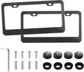 LivTee Carbon Fiber License Plate Frames, 2 Holes Stainless Steel License Plate by LivTee