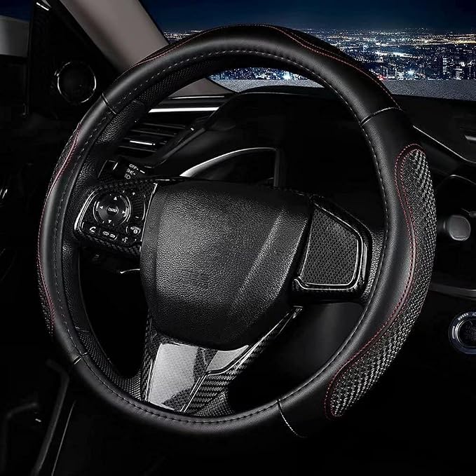 Leather - Car Steering Wheel Cover 15 inch Universal Fit Microfiber Steering - Image 3