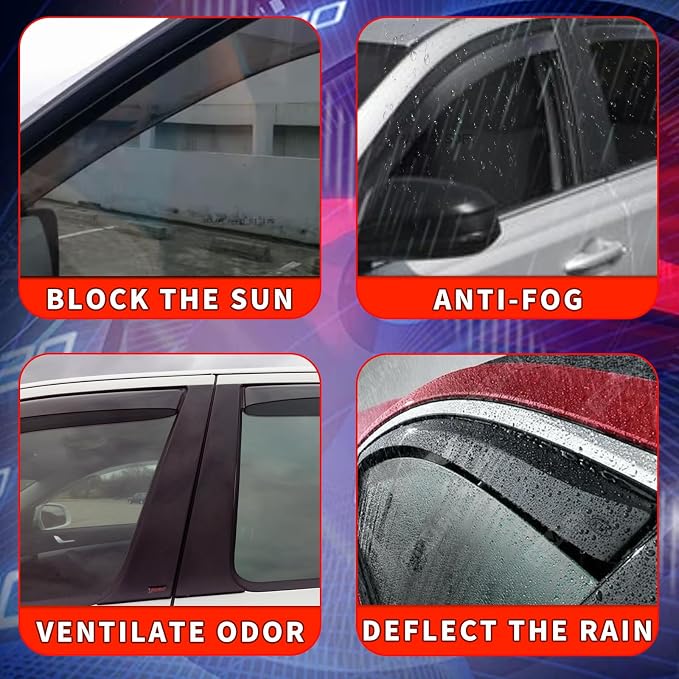 in Channel Rain Guards Fit for 2021-2025 Ford Bronco Sport, Durable Side Window - Image 5
