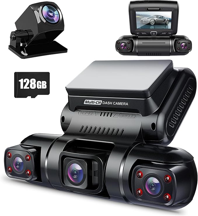 PRUVEEO 360 Degree View 4 Channel Dash Cam Front and Rear Inside Left Right by PRUVEEO