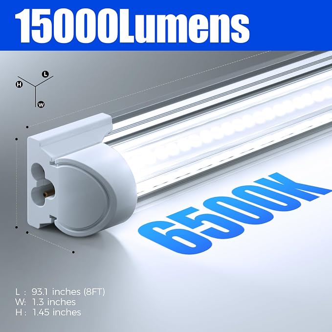 Barrina 8FT LED Shop Light Fixtures 100W, 15000LM 6500K Super Bright White - Image 2