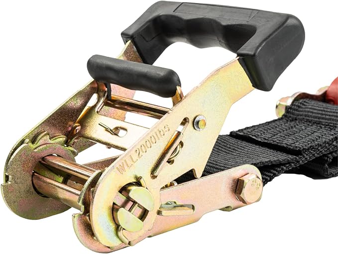 Ratchet Strap, 9’ x 2” Shock Absorbing Heavy Duty Tie downs - Image 3