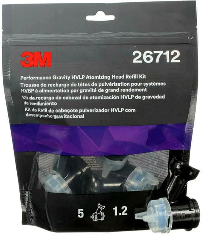 3M Performance Gravity HVLP Atomizing Head Refill Kit, Size 1.2, by 3MAutomotive