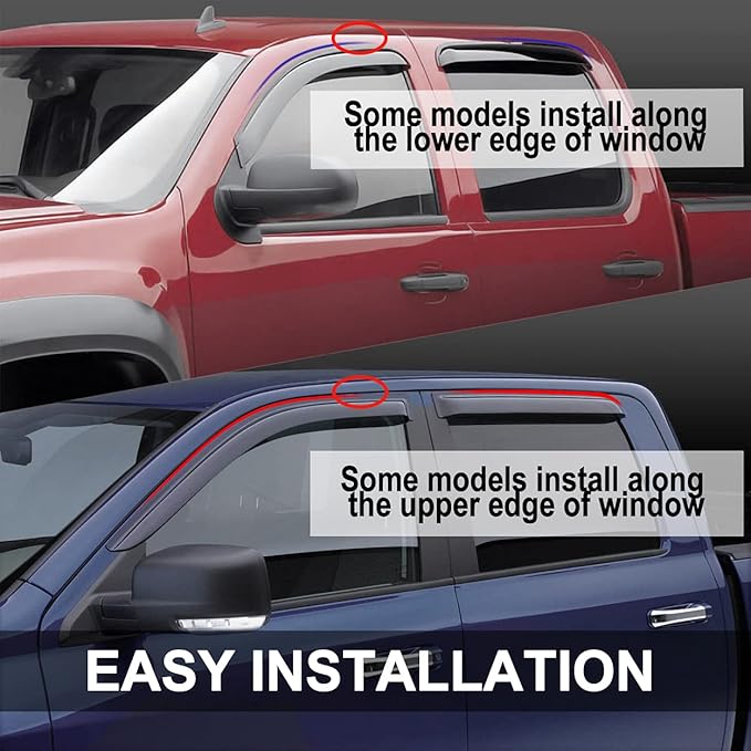 94194 Side Window Visor Wind Vent Deflector fit - Image 5