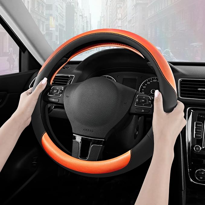 Road Comforts Steering Wheel Cover – Breathable Leather Steering Wheel Cover - Image 4